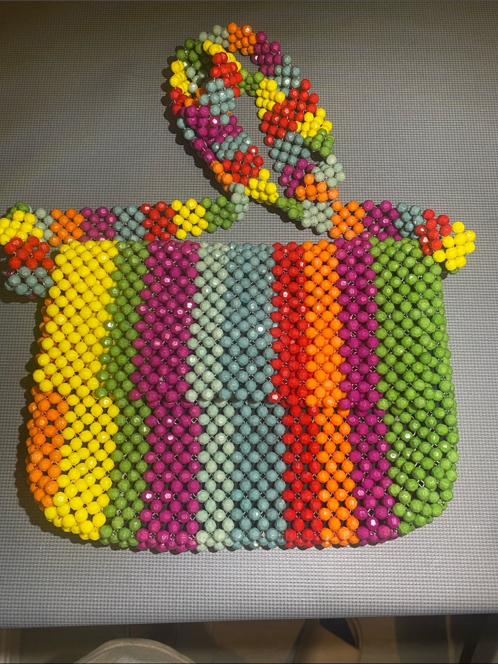 Cynthia Rowley Multicolor Beaded Stripe Shoulder Bag